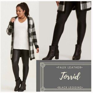 Torrid Faux Leather Leggings Black Size 1X Stretchy Control Waistband